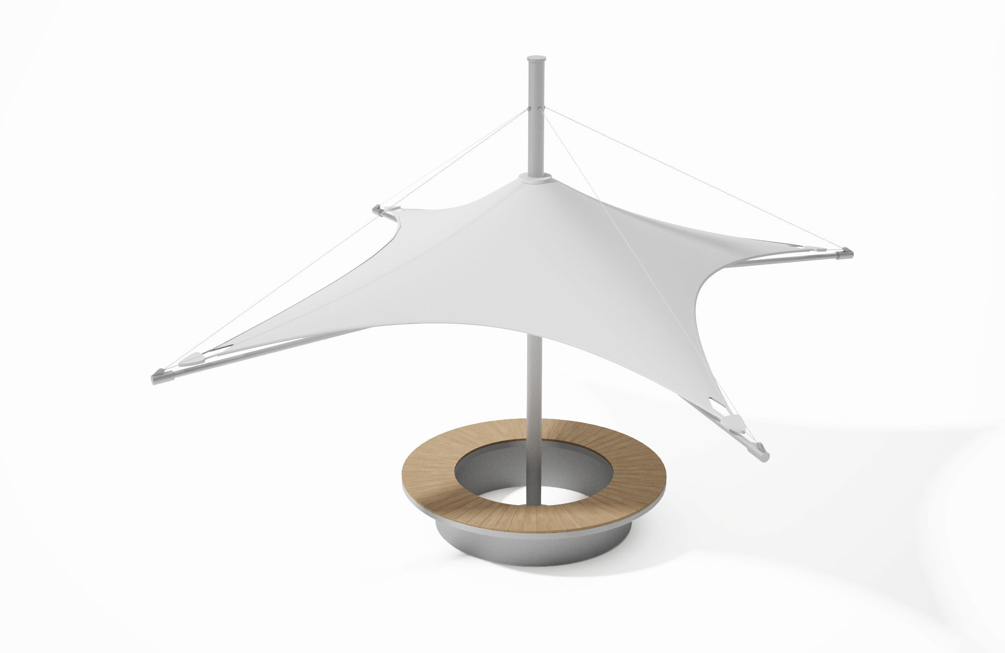 Geometric Street Bench 3D model_14