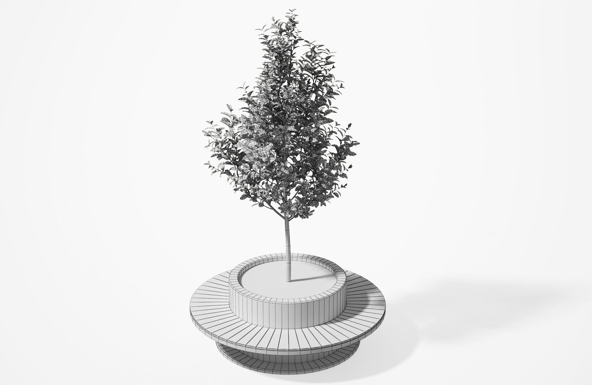 Geometric Street Bench 3D model_5