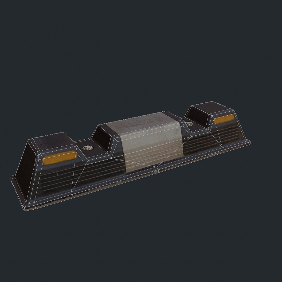 car parking stop bumper Low-poly 3D model_5