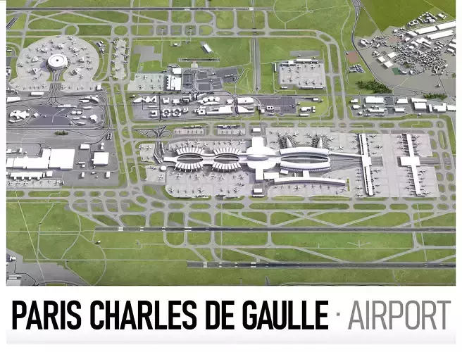 Paris Airport Low-poly 3D model
