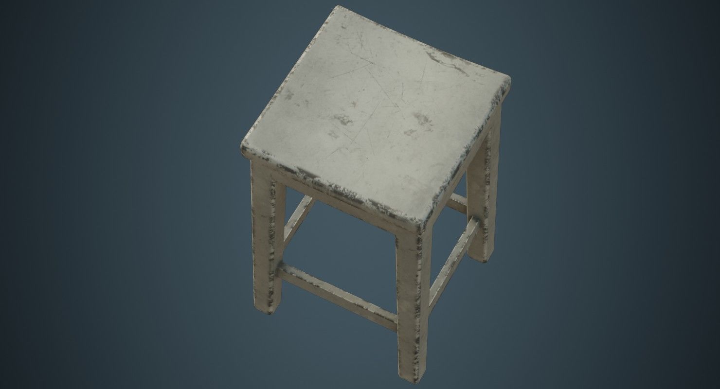 Stool 1D Low-poly 3D model_5