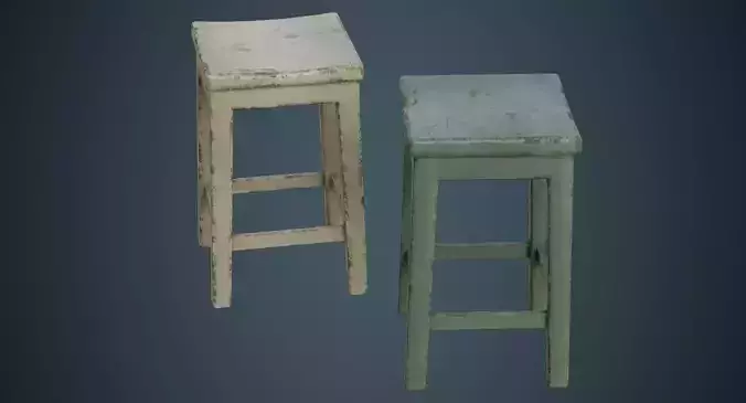 Stool 1D Low-poly 3D model