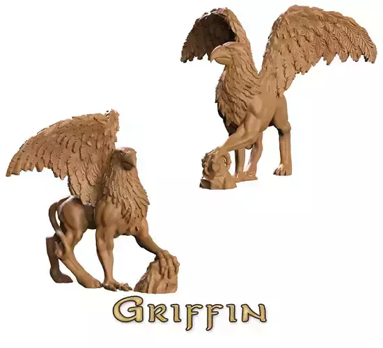winged griffin 3D print model