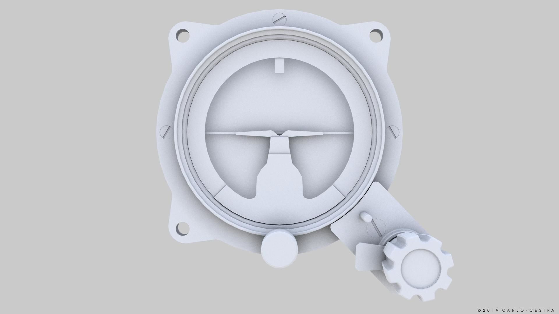 US ARTIFICIAL HORIZON GAUGE Low-poly 3D model_16
