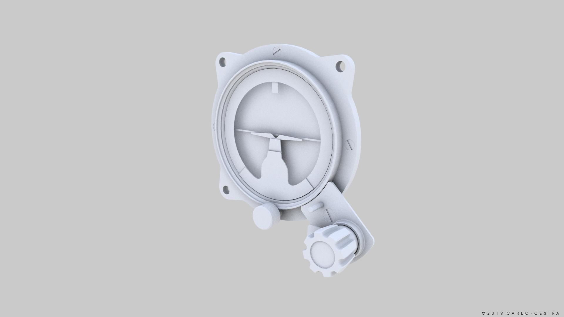 US ARTIFICIAL HORIZON GAUGE Low-poly 3D model_11