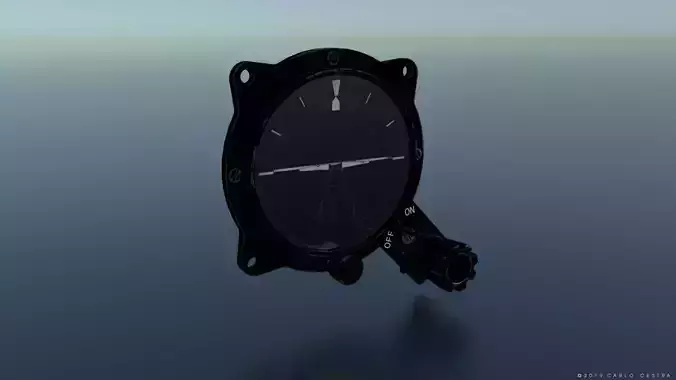 US ARTIFICIAL HORIZON GAUGE Low-poly 3D model