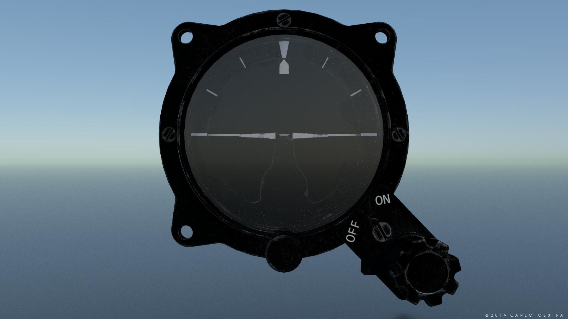 US ARTIFICIAL HORIZON GAUGE Low-poly 3D model_5