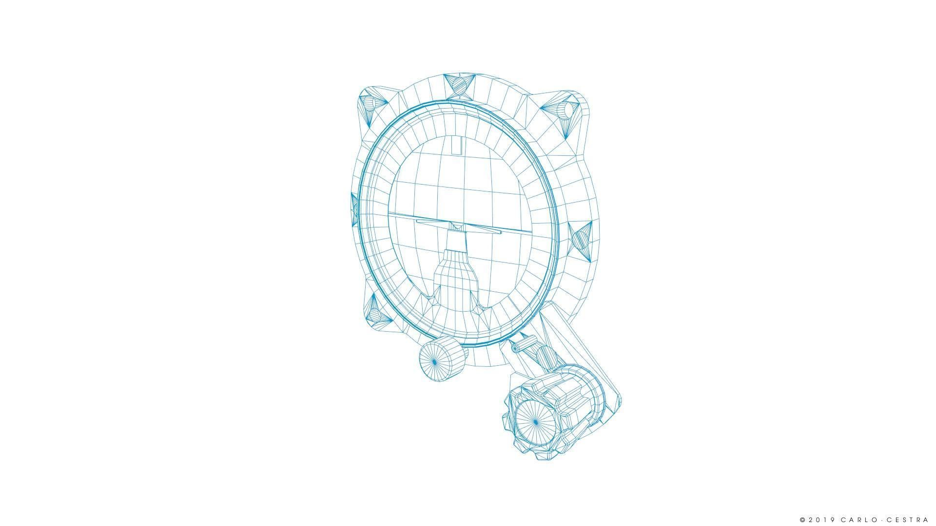 US ARTIFICIAL HORIZON GAUGE Low-poly 3D model_20
