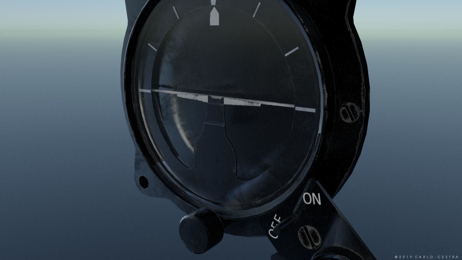 US ARTIFICIAL HORIZON GAUGE Low-poly 3D model_2