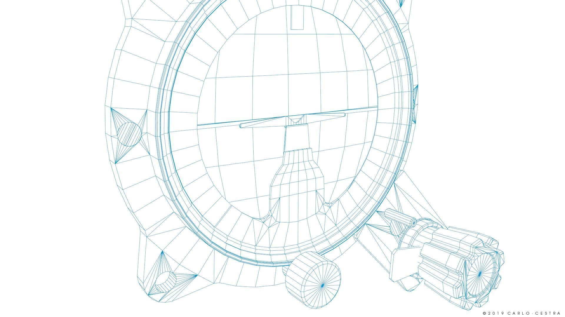 US ARTIFICIAL HORIZON GAUGE Low-poly 3D model_19