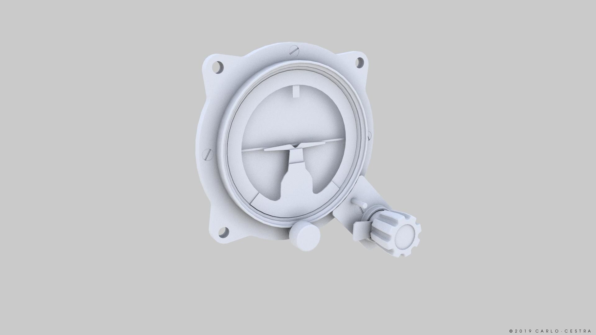 US ARTIFICIAL HORIZON GAUGE Low-poly 3D model_14