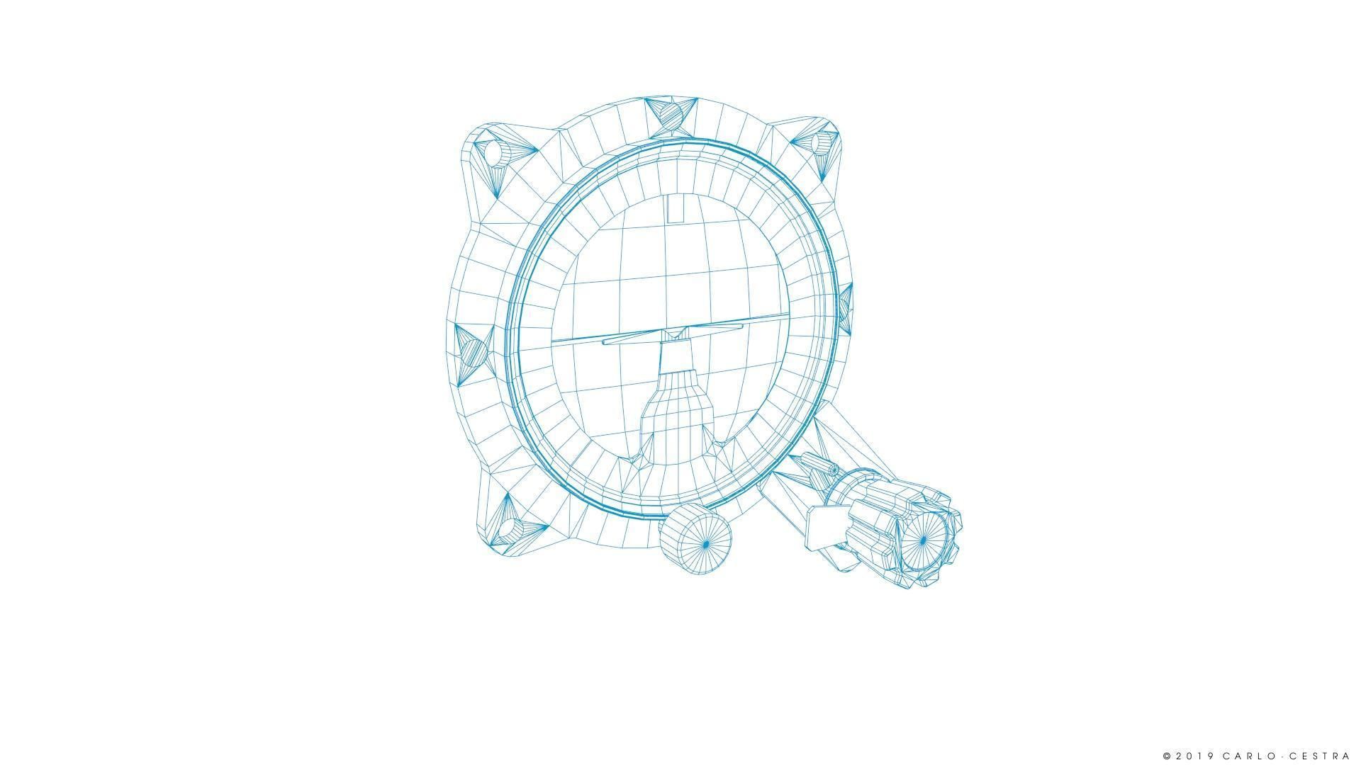 US ARTIFICIAL HORIZON GAUGE Low-poly 3D model_17