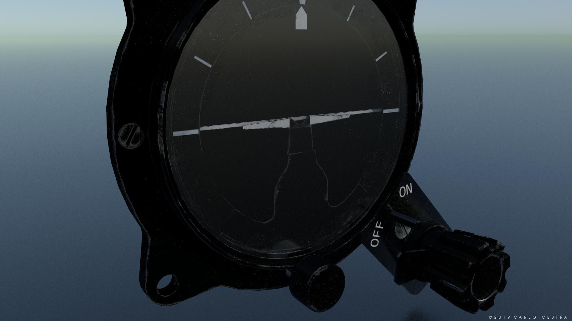 US ARTIFICIAL HORIZON GAUGE Low-poly 3D model_3