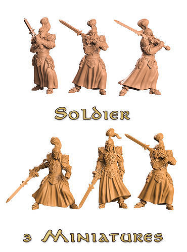 Paladins soldier miniatures 3D print model
