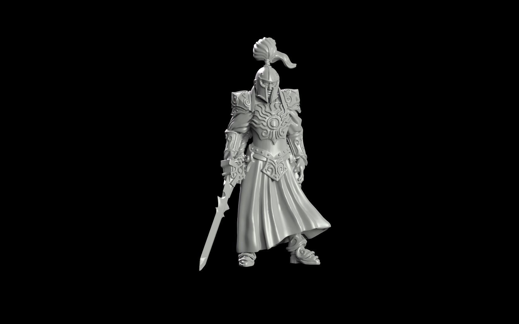 Paladins soldier miniatures 3D print model_1