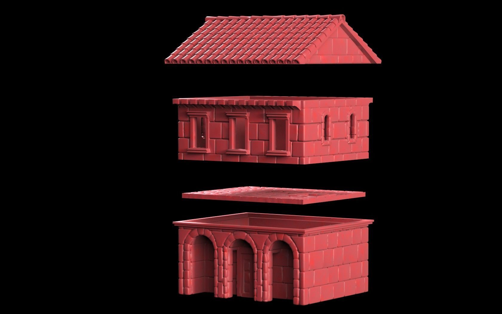 Medieval House 3D print model_2