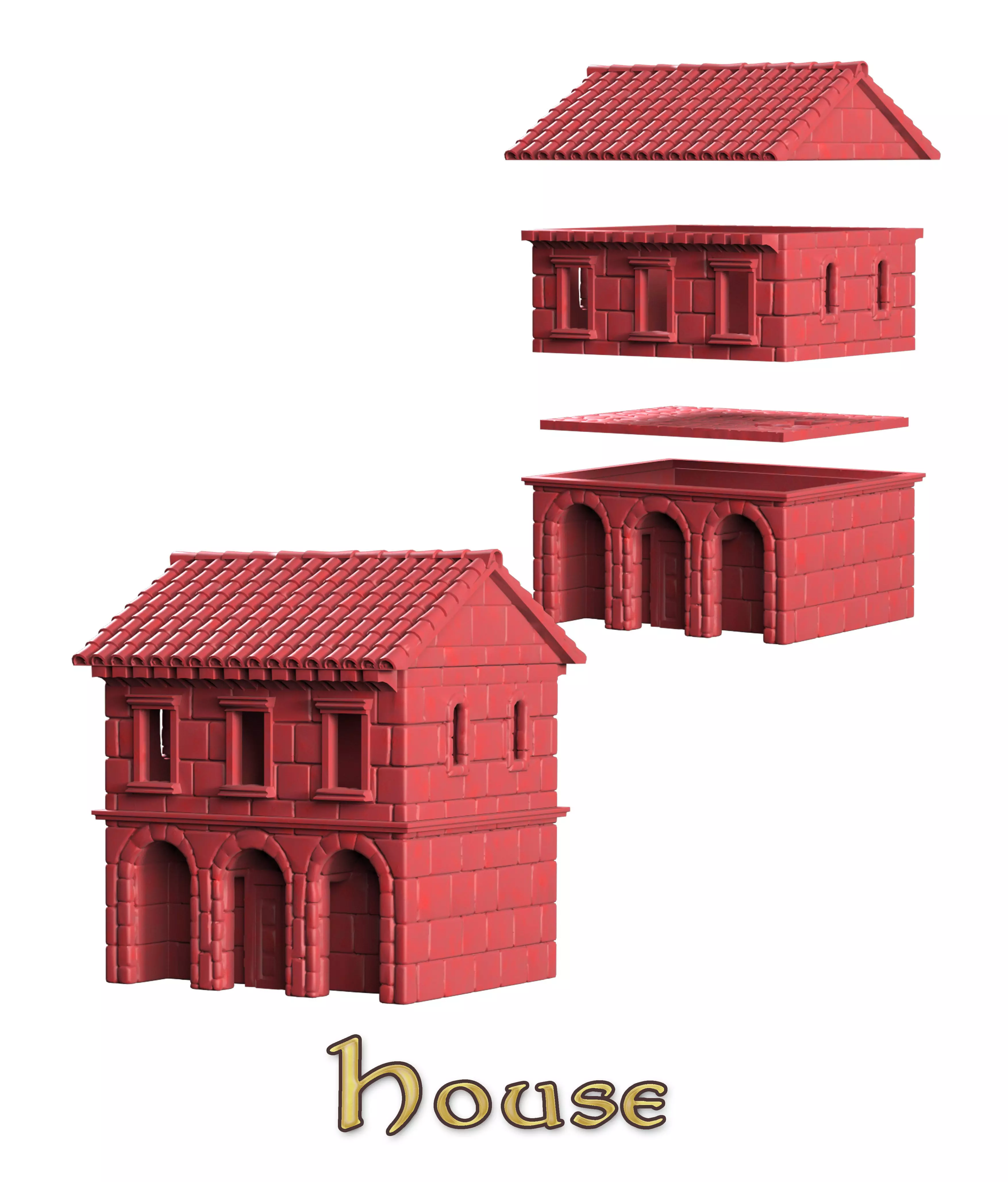 Medieval House 3D print model_0