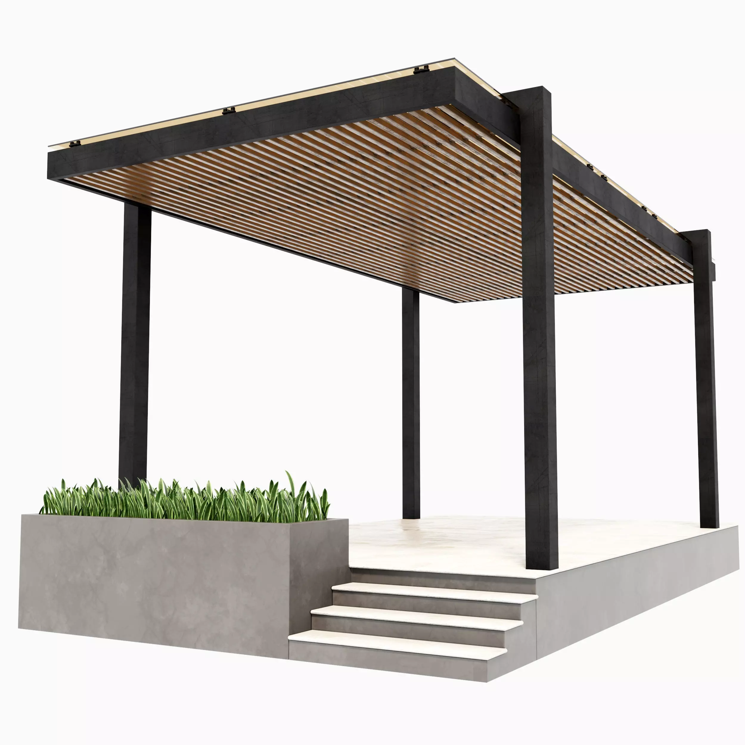 Pergola 3 gas station 3D model_0