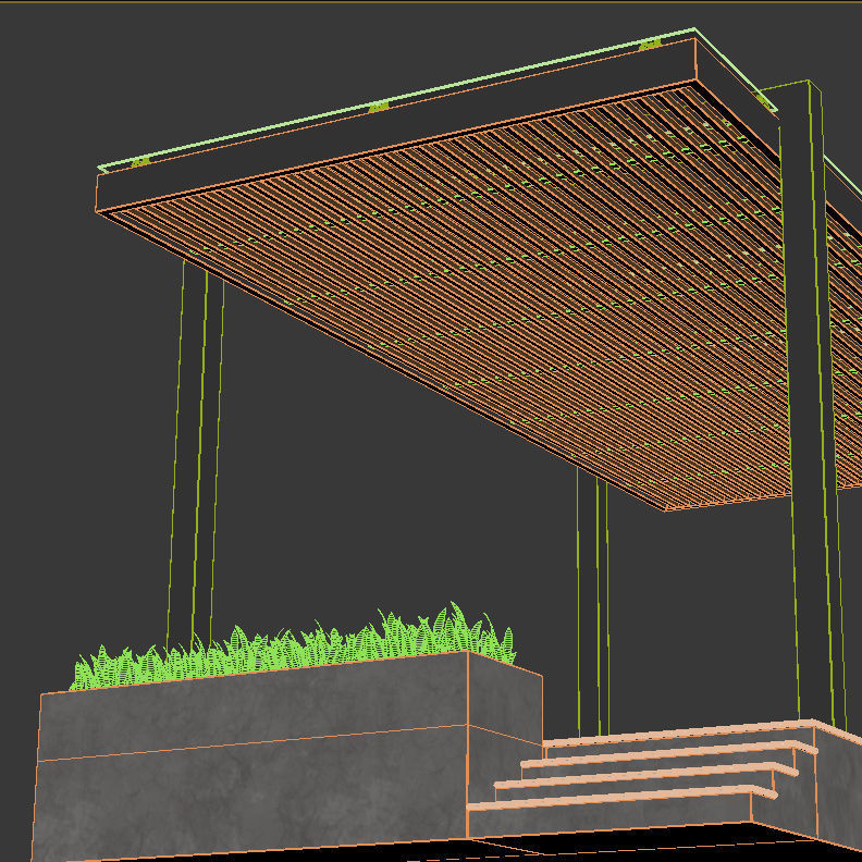 Pergola 3 gas station 3D model_7