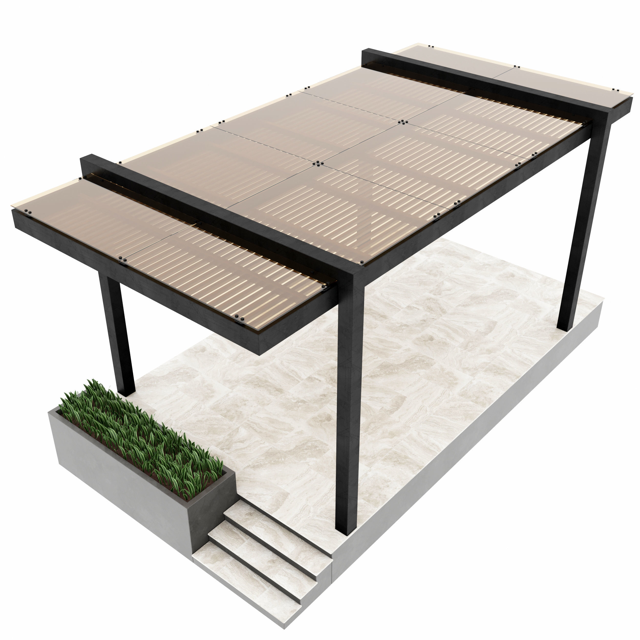 Pergola 3 gas station 3D model_1