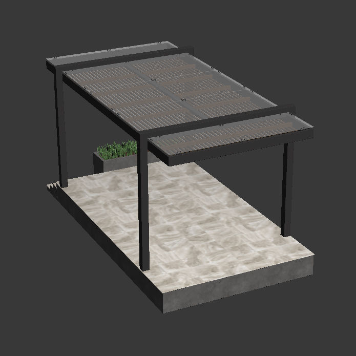 Pergola 3 gas station 3D model_6