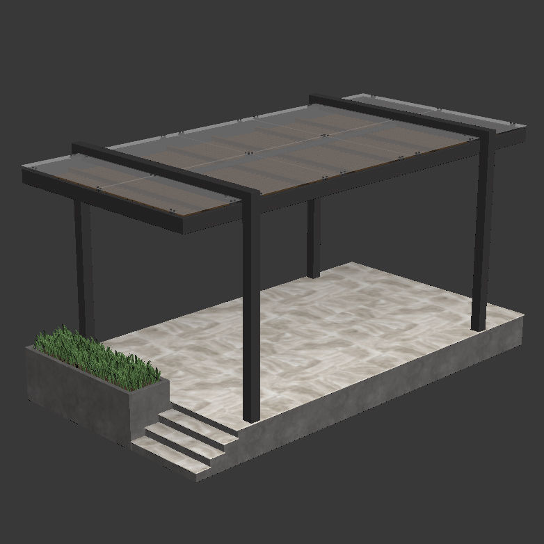 Pergola 3 gas station 3D model_5