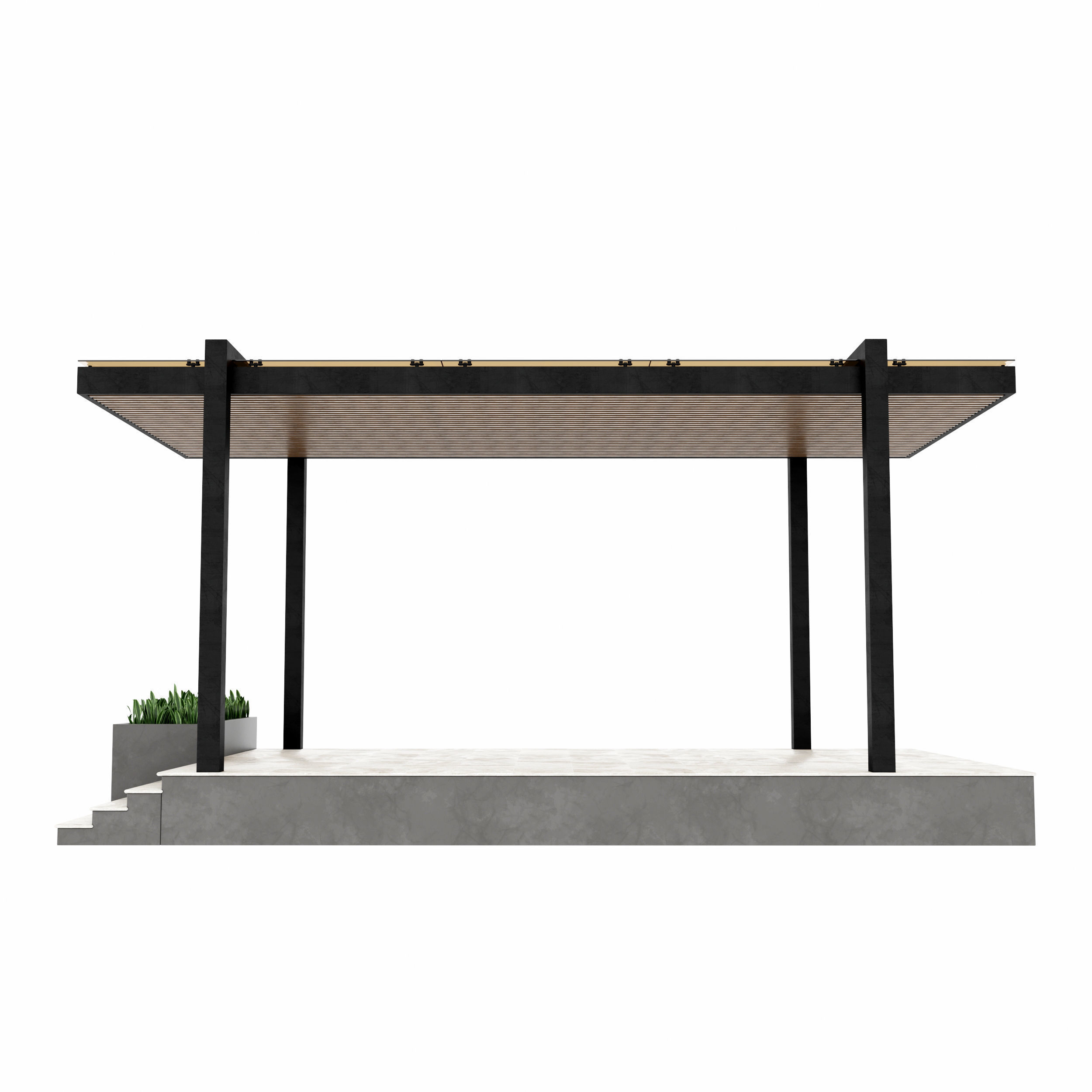 Pergola 3 gas station 3D model_2