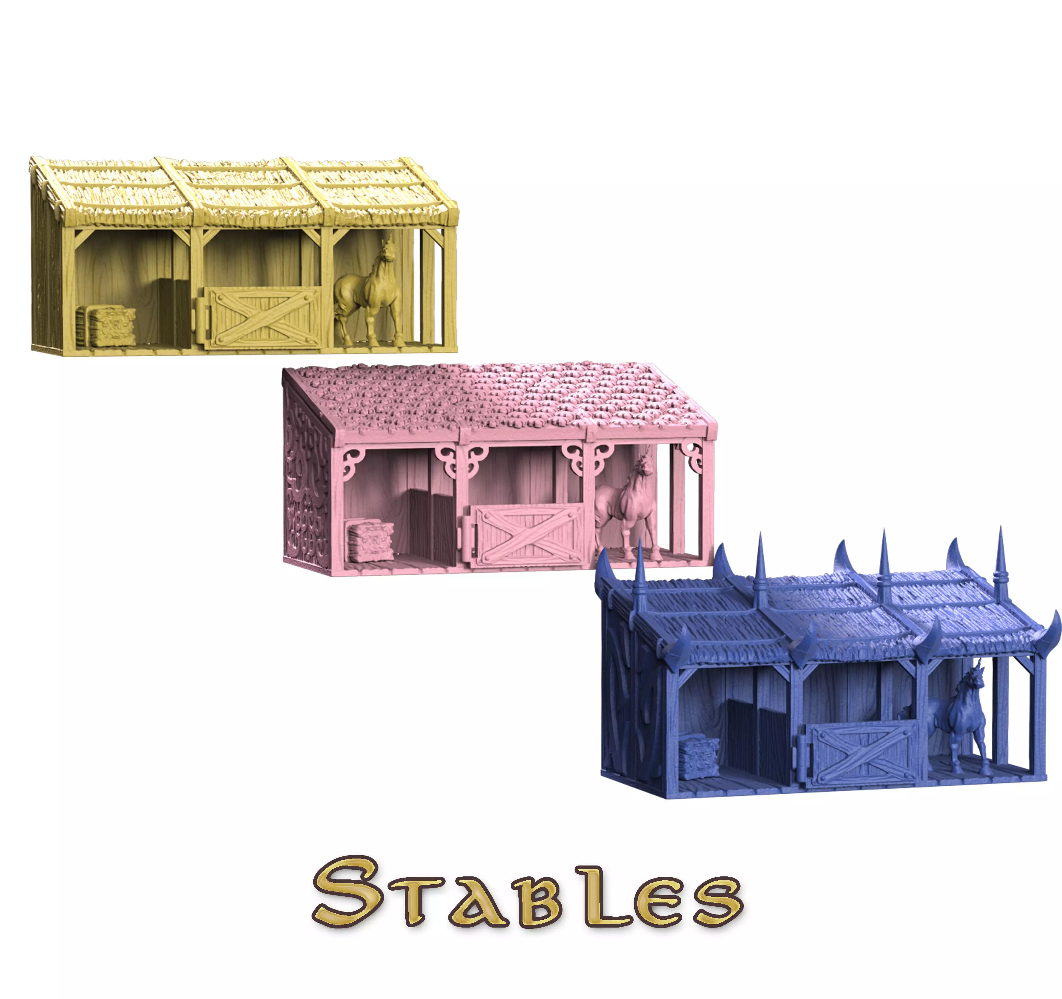 Stables warhammer dwarves huts 3D print model_0