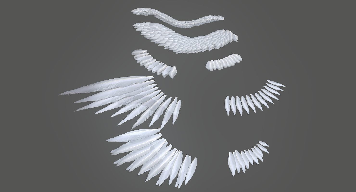 Angel Wings Low-poly 3D model_10