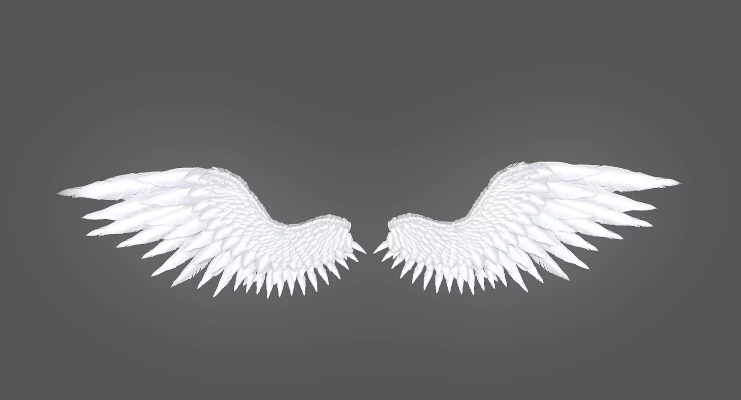 Angel Wings Low-poly 3D model_0
