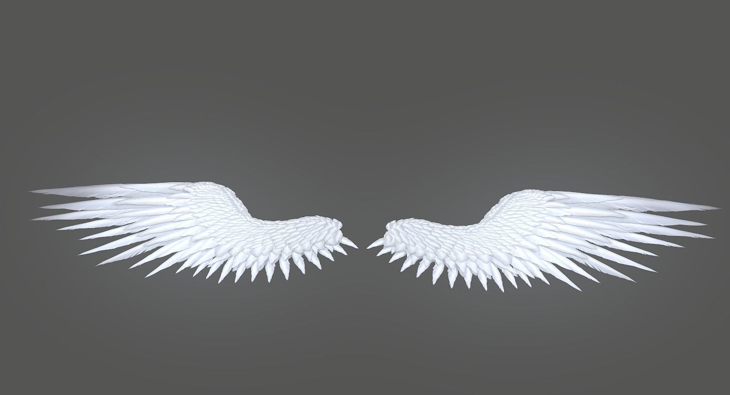 Angel Wings Low-poly 3D model_3