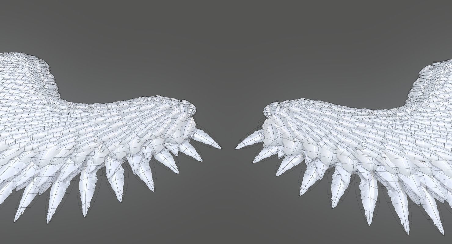 Angel Wings Low-poly 3D model_14