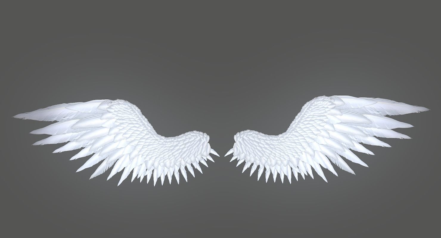 Angel Wings Low-poly 3D model_5