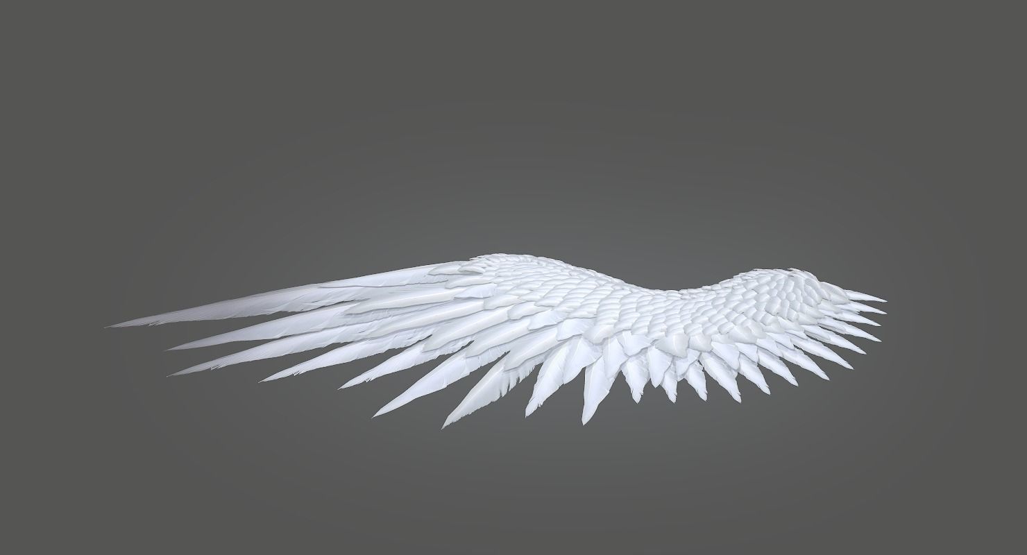 Angel Wings Low-poly 3D model_7