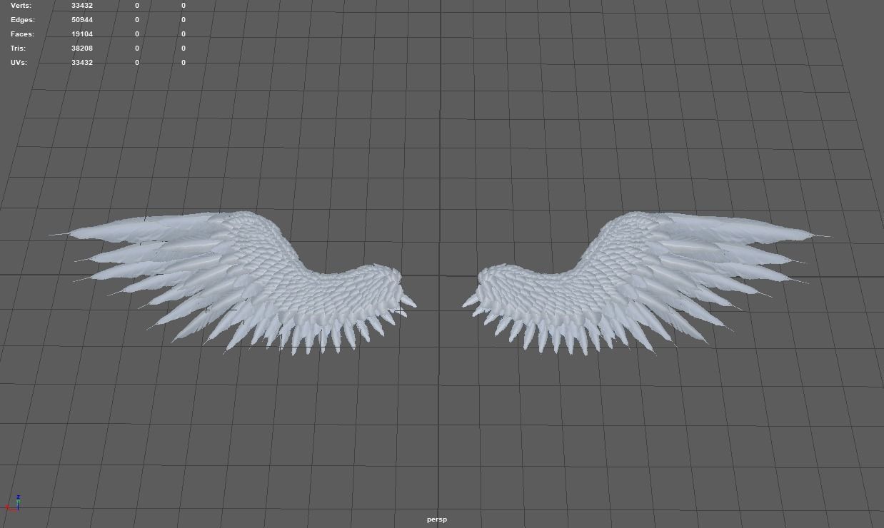 Angel Wings Low-poly 3D model_17