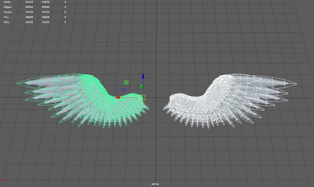 Angel Wings Low-poly 3D model_16