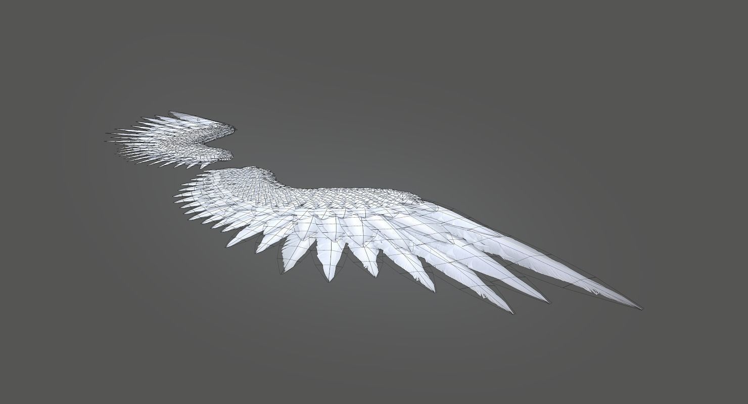 Angel Wings Low-poly 3D model_13