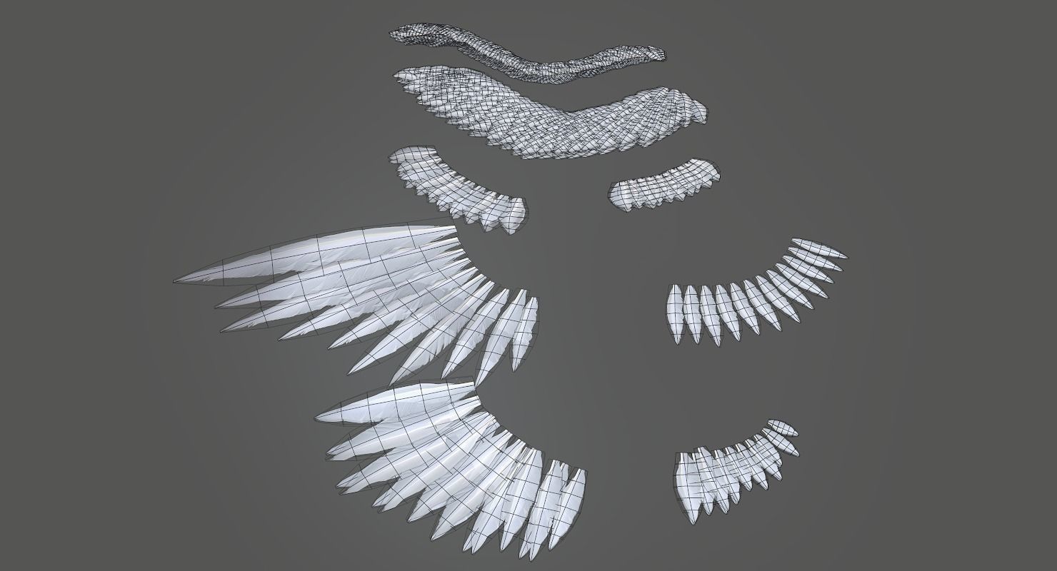 Angel Wings Low-poly 3D model_11