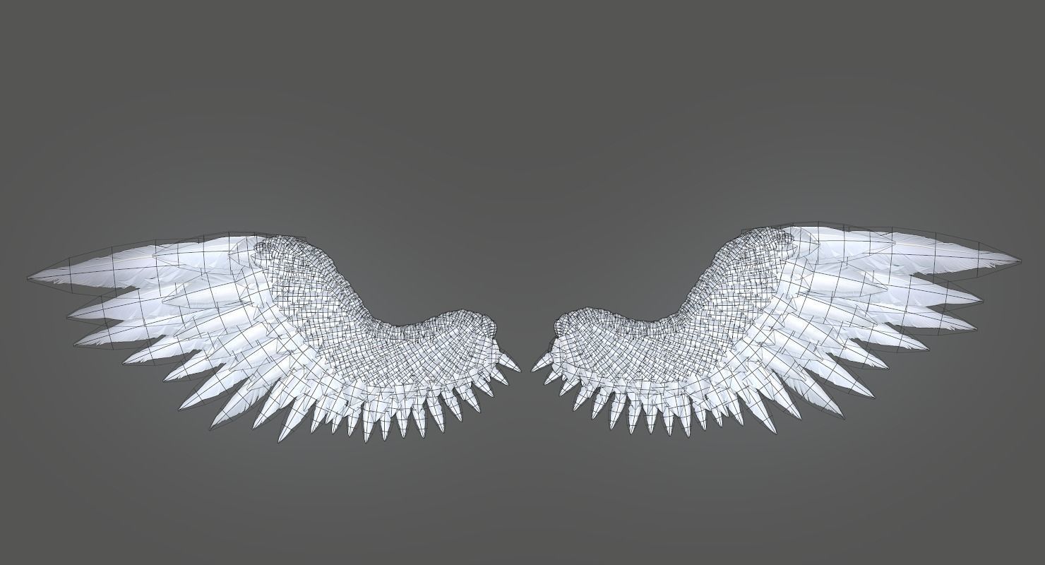 Angel Wings Low-poly 3D model_12