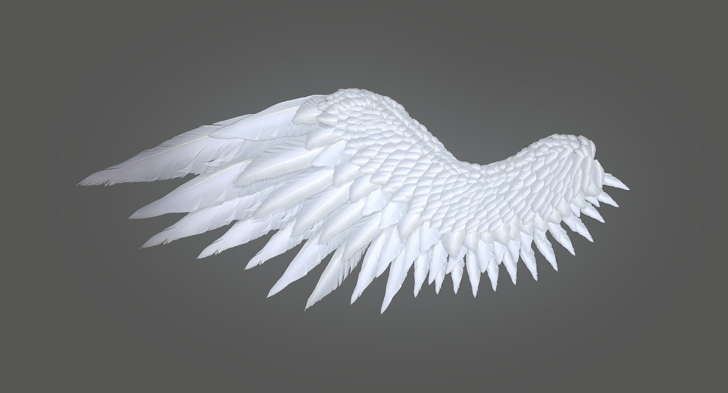 Angel Wings Low-poly 3D model_8