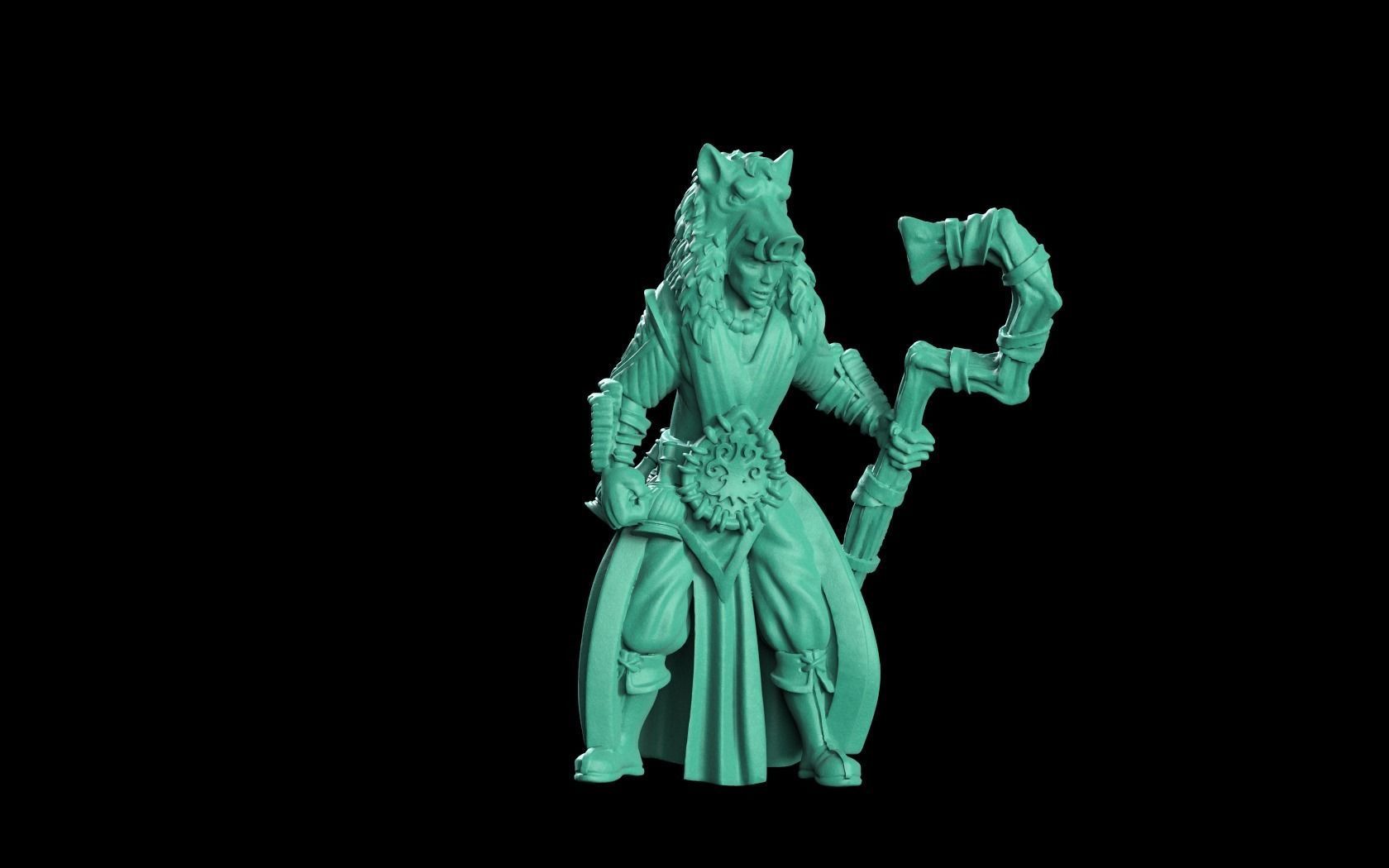 Shaman druid 3D print model_1