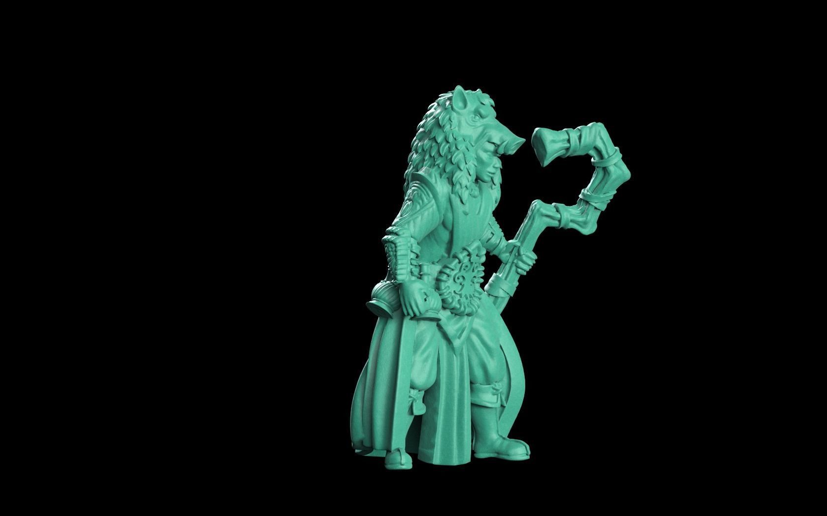 Shaman druid 3D print model_2