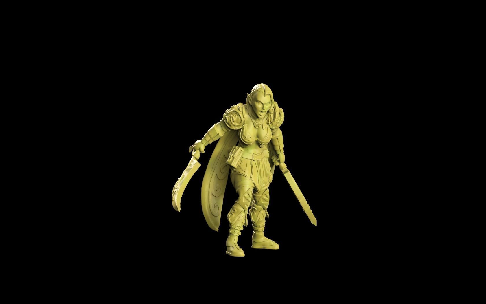 Heroine of wood elf 3D print model_1