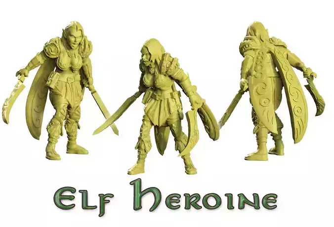 Heroine of wood elf 3D print model