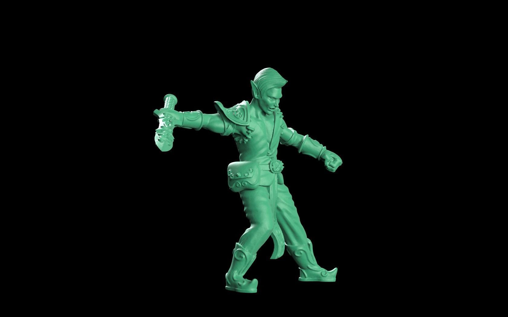 Wood elf soldiers 3D print model_1