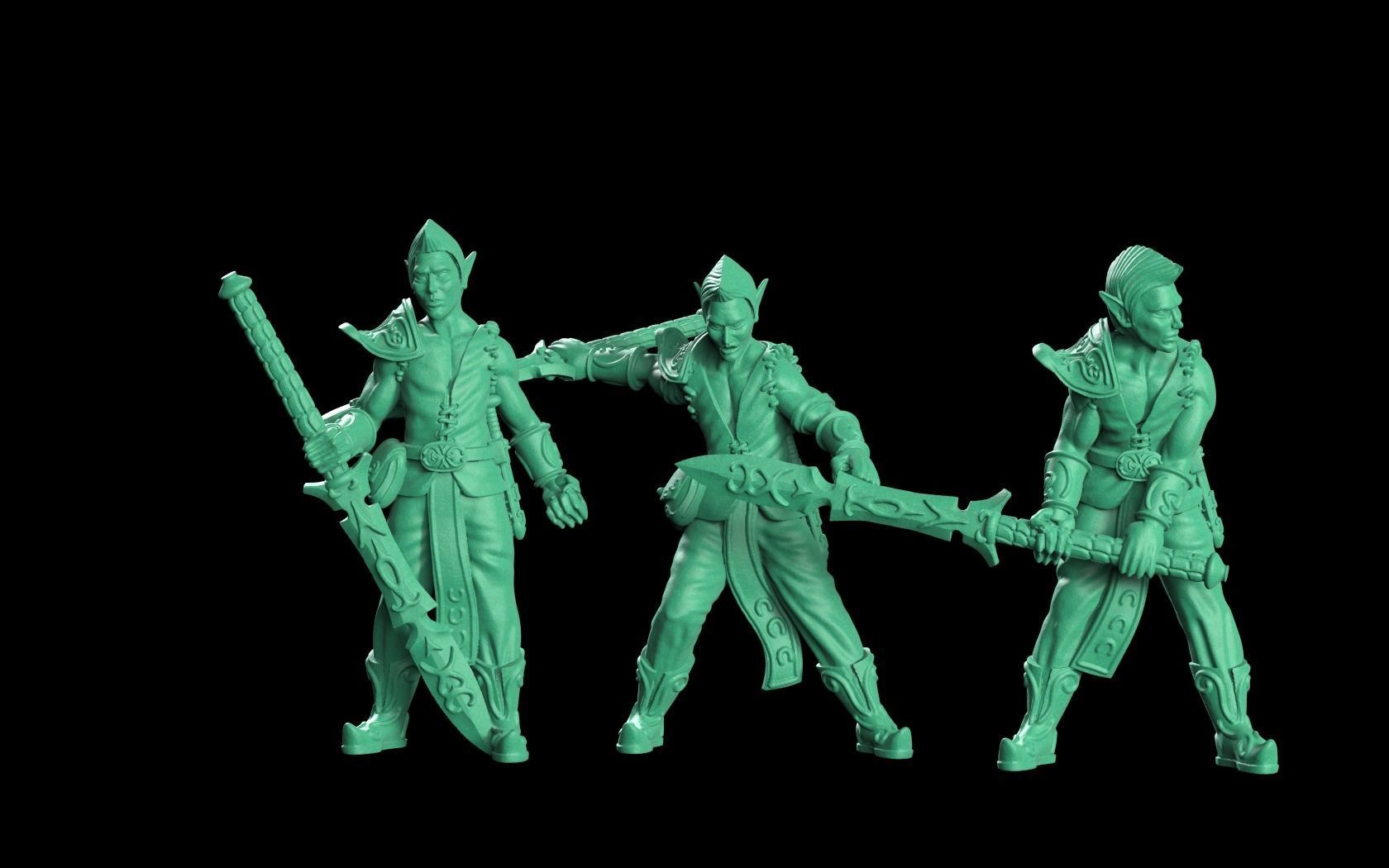 Wood elf soldiers 3D print model_4