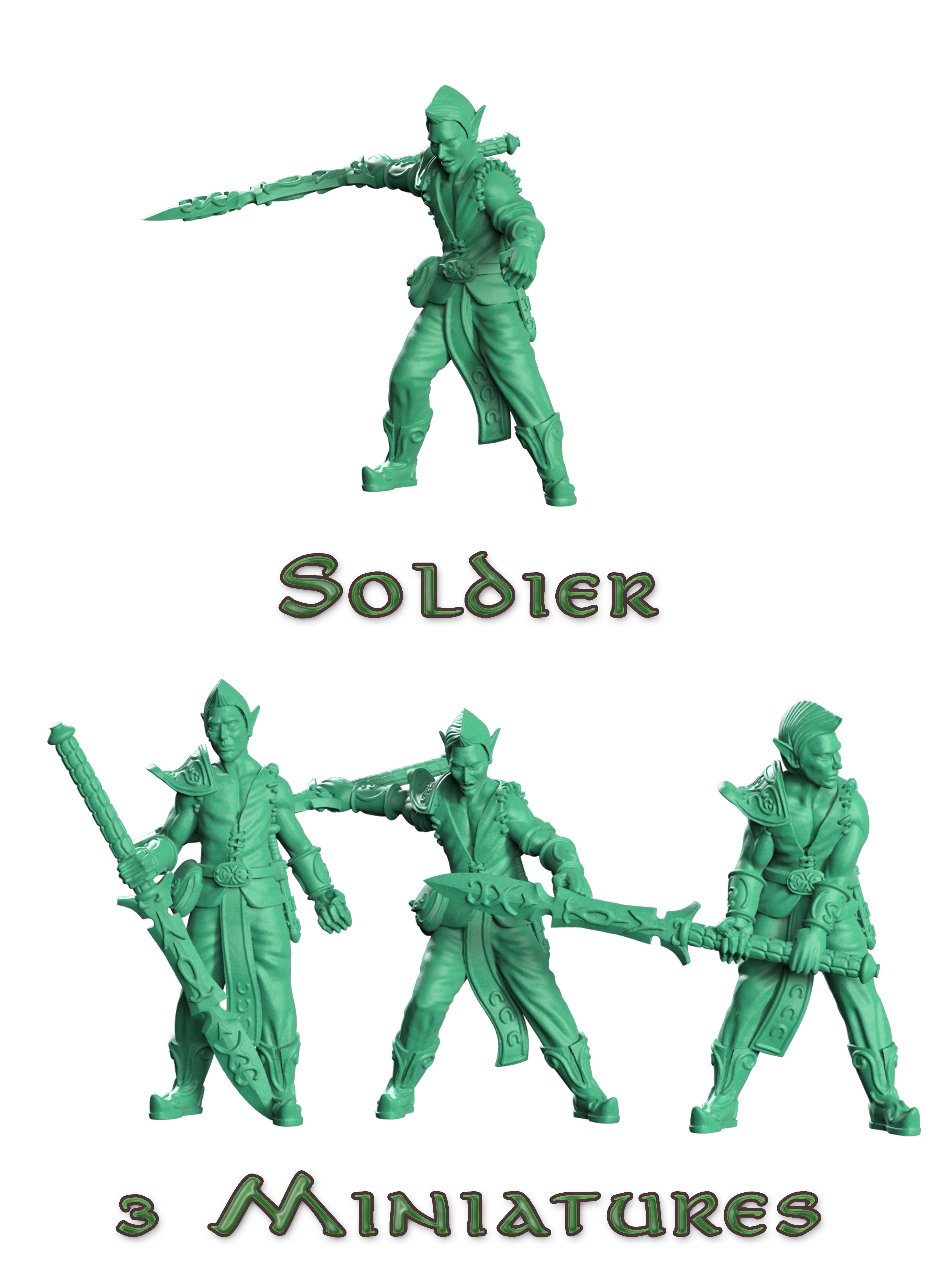 Wood elf soldiers 3D print model_3