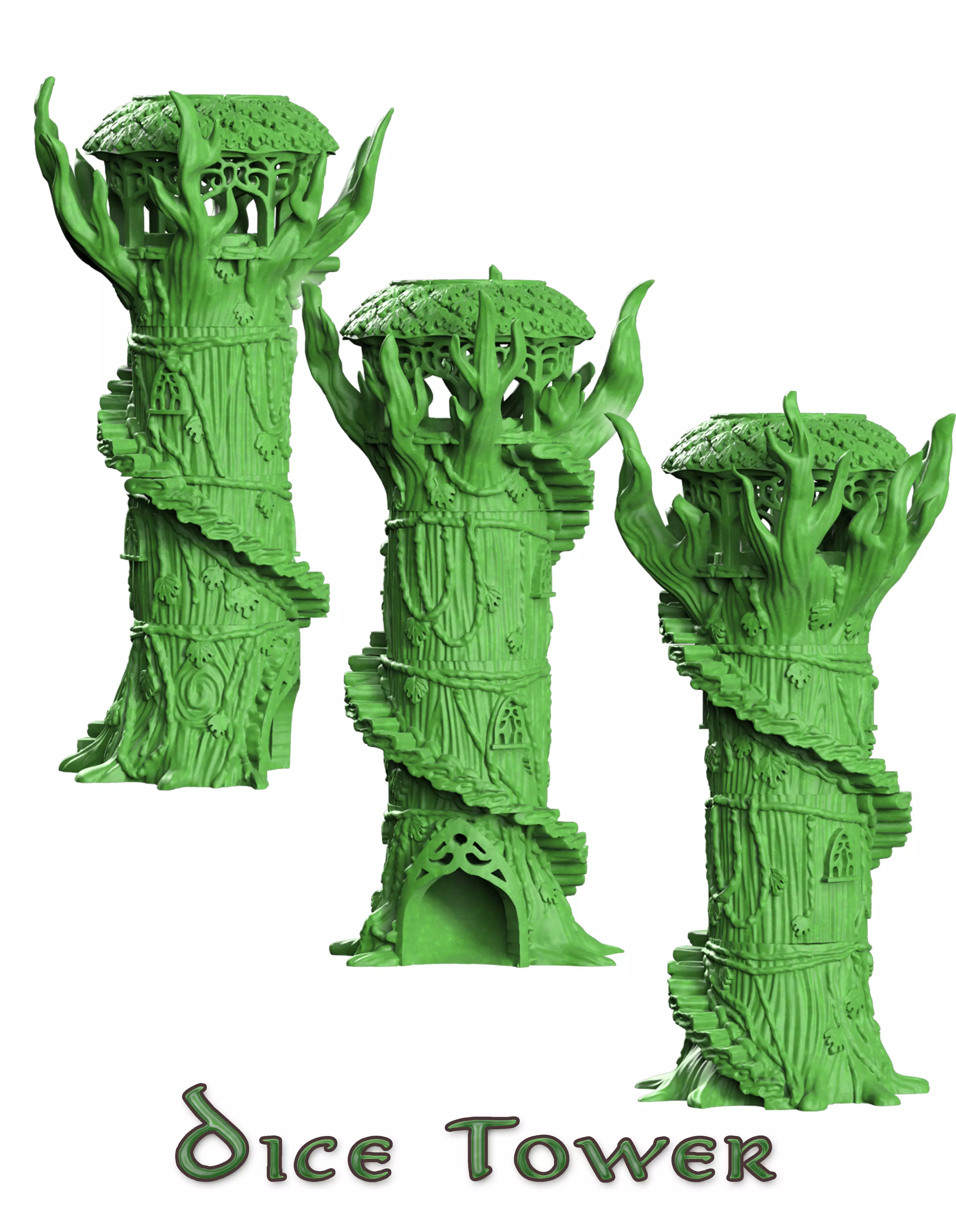 Dice tower wood elf  3D print model_0