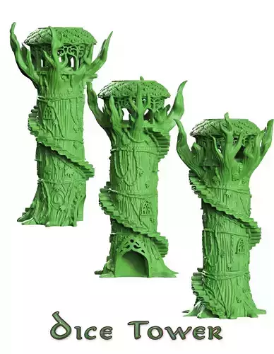 Dice tower wood elf  3D print model