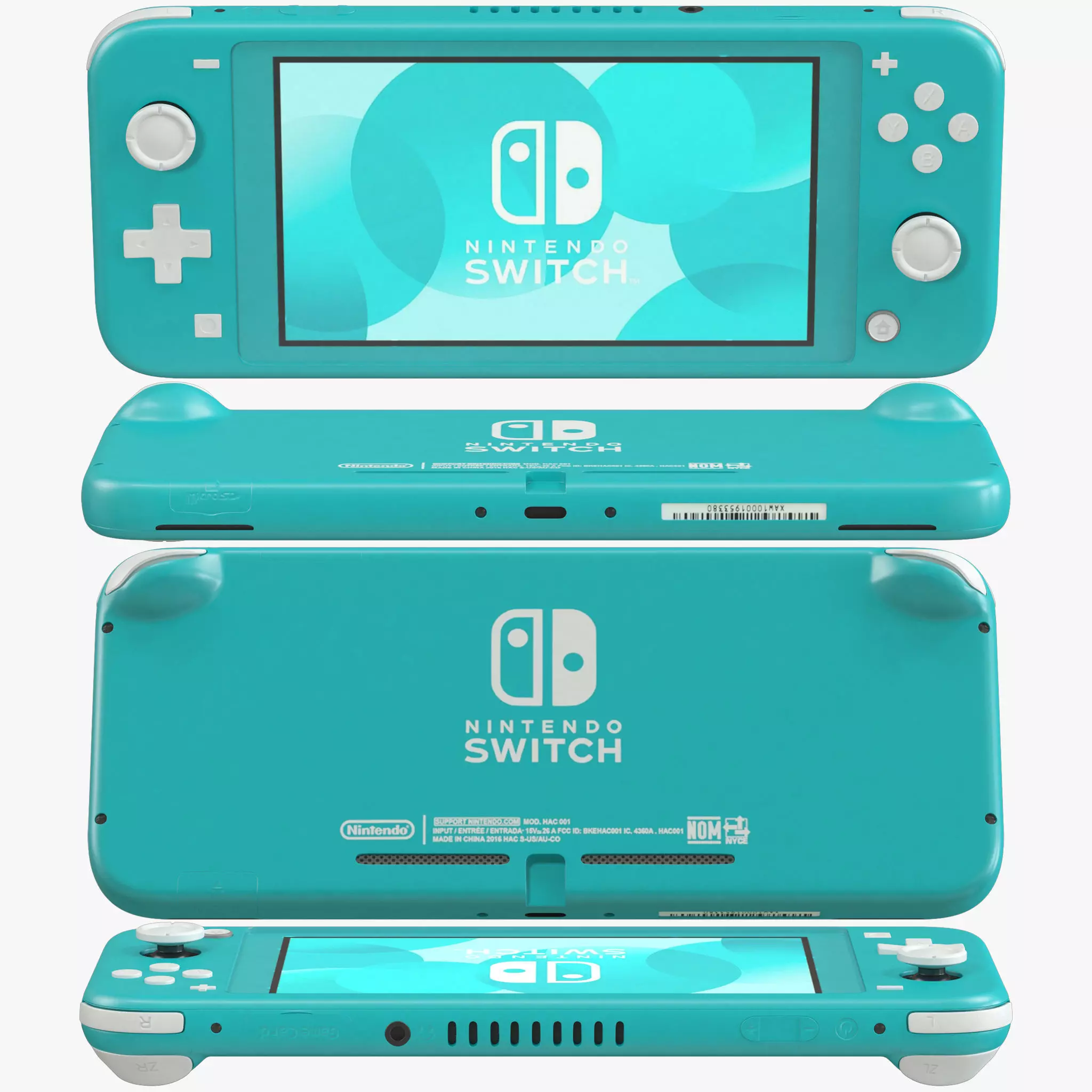 Nintendo Switch Lite - Turquoise 3D model | CGTrader